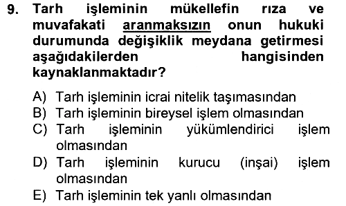 Vergi Usul Hukuku 2012-2013 Ara Sınav - 9. soru