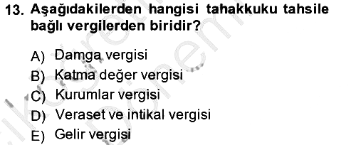 Vergi Usul Hukuku 2013-2014 Ara Sınav - 13. soru