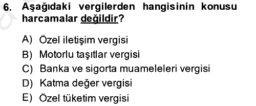 Vergi Usul Hukuku 2014-2015 Ara Sınav - 6. soru