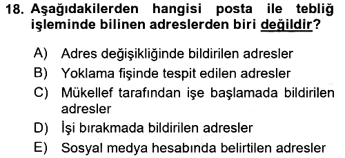 Vergi Usul Hukuku 2015-2016 Ara Sınav - 18. soru