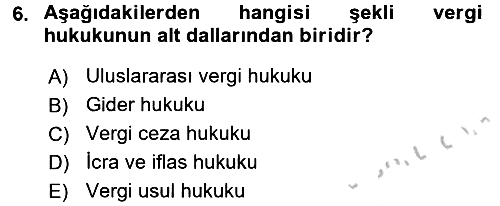 Vergi Usul Hukuku 2016-2017 Ara Sınav - 6. soru