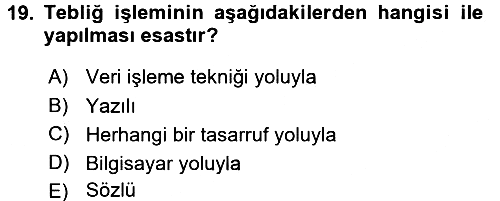 Vergi Usul Hukuku 2016-2017 Ara Sınav - 19. soru