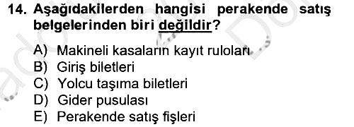 Vergi Usul Hukuku 2012-2013 Dönem Sonu Sınavı - 14. soru