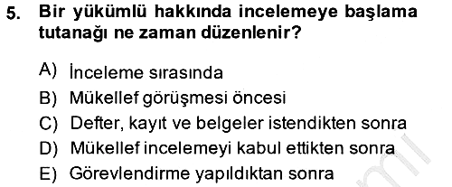 Vergi Usul Hukuku 2014-2015 Dönem Sonu Sınavı - 5. soru