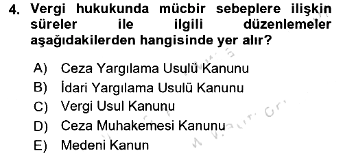 Vergi Usul Hukuku 2016-2017 Dönem Sonu Sınavı - 4. soru
