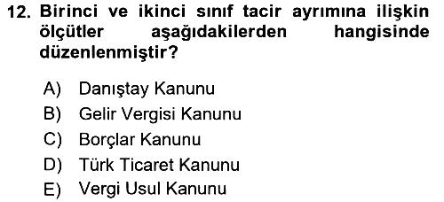 Vergi Usul Hukuku 2016-2017 Dönem Sonu Sınavı - 12. soru
