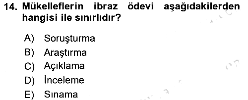Vergi Usul Hukuku 2016-2017 Dönem Sonu Sınavı - 14. soru