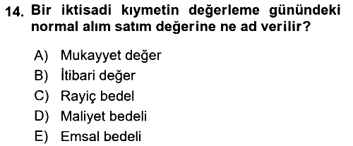 Vergi Usul Hukuku 2020-2021 Yaz Okulu Sınavı - 14. soru