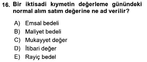 Vergi Usul Hukuku 2021-2022 Yaz Okulu Sınavı - 16. soru