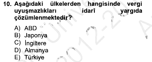 Vergi Yargılaması Hukuku 2012-2013 Ara Sınav - 10. soru