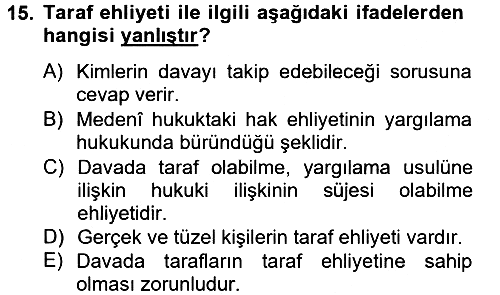 Vergi Yargılaması Hukuku 2012-2013 Ara Sınav - 15. soru