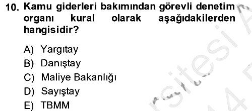 Vergi Yargılaması Hukuku 2013-2014 Ara Sınav - 10. soru