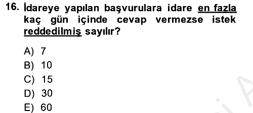Vergi Yargılaması Hukuku 2013-2014 Ara Sınav - 16. soru