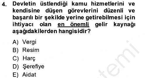 Vergi Yargılaması Hukuku 2014-2015 Ara Sınav - 4. soru