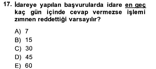 Vergi Yargılaması Hukuku 2014-2015 Ara Sınav - 17. soru