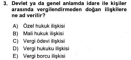 Vergi Yargılaması Hukuku 2015-2016 Ara Sınav - 3. soru