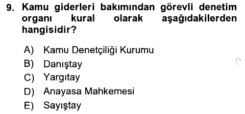 Vergi Yargılaması Hukuku 2024-2025 Ara Sınav - 9. soru
