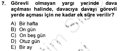 Vergi Yargılaması Hukuku 2012-2013 Dönem Sonu Sınavı - 7. soru