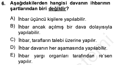 Vergi Yargılaması Hukuku 2013-2014 Dönem Sonu Sınavı - 6. soru