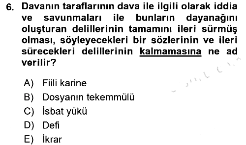 Vergi Yargılaması Hukuku 2015-2016 Dönem Sonu Sınavı - 6. soru