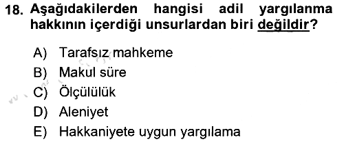 Vergi Yargılaması Hukuku 2015-2016 Dönem Sonu Sınavı - 18. soru