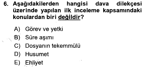 Vergi Yargılaması Hukuku 2016-2017 Dönem Sonu Sınavı - 6. soru