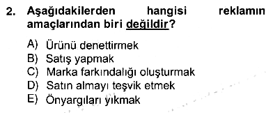 Marka İletişim Kampanyaları 2012-2013 Ara Sınav - 2. soru