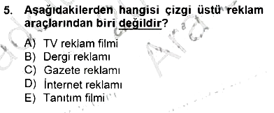 Marka İletişim Kampanyaları 2014-2015 Ara Sınav - 5. soru