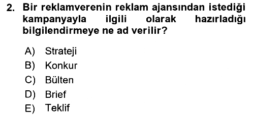 Marka İletişim Kampanyaları 2021-2022 Ara Sınav - 2. soru