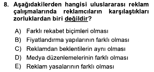 Marka İletişim Kampanyaları 2023-2024 Ara Sınav - 8. soru