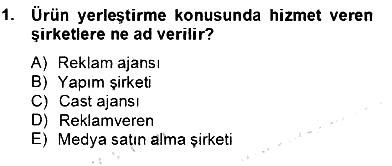 Marka İletişim Kampanyaları 2012-2013 Dönem Sonu Sınavı - 1. soru