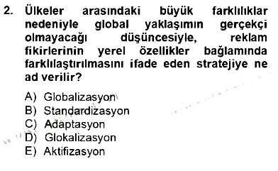 Marka İletişim Kampanyaları 2012-2013 Dönem Sonu Sınavı - 2. soru