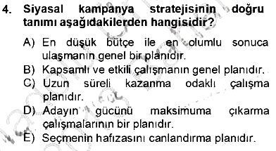 Marka İletişim Kampanyaları 2012-2013 Dönem Sonu Sınavı - 4. soru