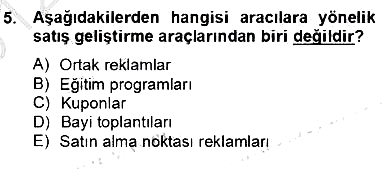 Marka İletişim Kampanyaları 2012-2013 Dönem Sonu Sınavı - 5. soru