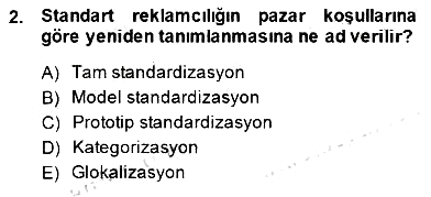 Marka İletişim Kampanyaları 2014-2015 Dönem Sonu Sınavı - 2. soru