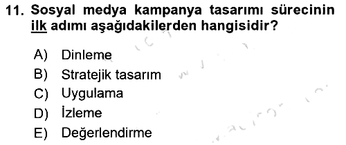 Marka İletişim Kampanyaları 2021-2022 Dönem Sonu Sınavı - 11. soru