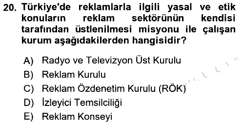 Marka İletişim Kampanyaları 2021-2022 Dönem Sonu Sınavı - 20. soru