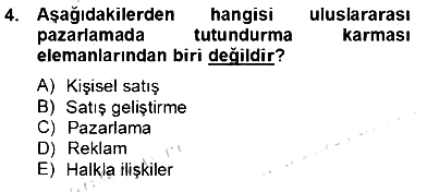 Marka İletişim Kampanyaları 2013-2014 Tek Ders Sınavı - 4. soru