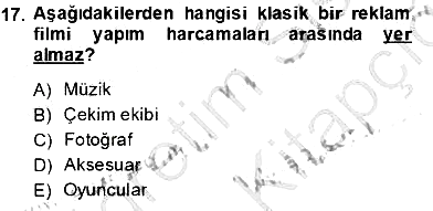 Marka İletişim Kampanyaları 2013-2014 Tek Ders Sınavı - 17. soru