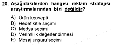 Marka İletişim Kampanyaları 2013-2014 Tek Ders Sınavı - 20. soru