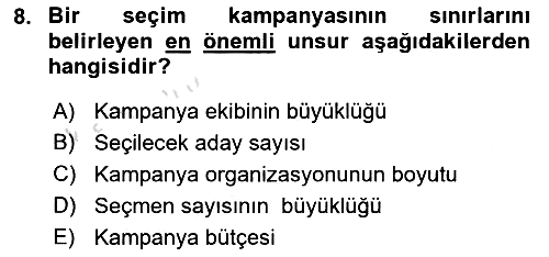 Marka İletişim Kampanyaları 2023-2024 Yaz Okulu Sınavı - 8. soru