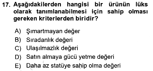 Marka İletişim Kampanyaları 2023-2024 Yaz Okulu Sınavı - 17. soru