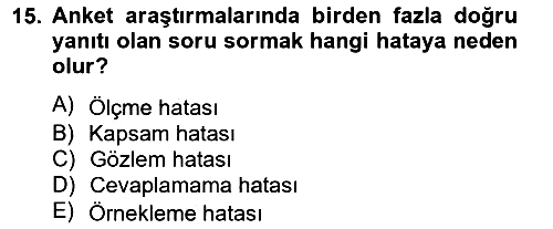 Marka İletişiminde Analiz Ve Araştırma 1 2012-2013 Dönem Sonu Sınavı - 15. soru