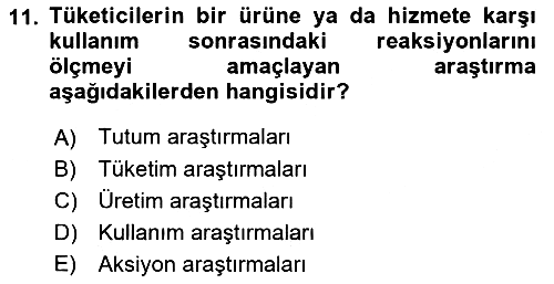 Marka İletişiminde Analiz Ve Araştırma 1 2018-2019 Dönem Sonu Sınavı - 11. soru