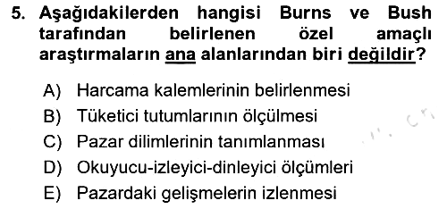 Marka İletişiminde Analiz Ve Araştırma 1 2024-2025 Dönem Sonu Sınavı - 5. soru