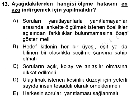 Marka İletişiminde Analiz Ve Araştırma 1 2021-2022 Yaz Okulu Sınavı - 13. soru