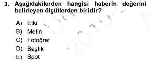 Basın Fotoğrafçılığı 2015-2016 Ara Sınav - 3. soru