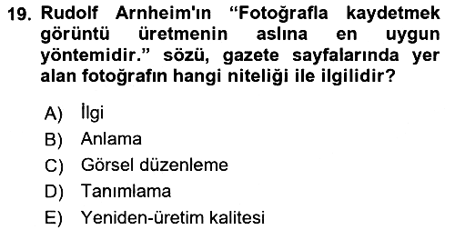 Basın Fotoğrafçılığı 2023-2024 Ara Sınav - 19. soru