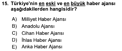 Basın Fotoğrafçılığı 2019-2020 Dönem Sonu Sınavı - 15. soru