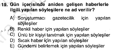 Haber Toplama Teknikleri 2012-2013 Ara Sınav - 19. soru
